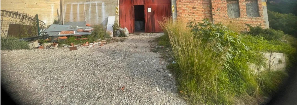 Entrance and gravel forecourt