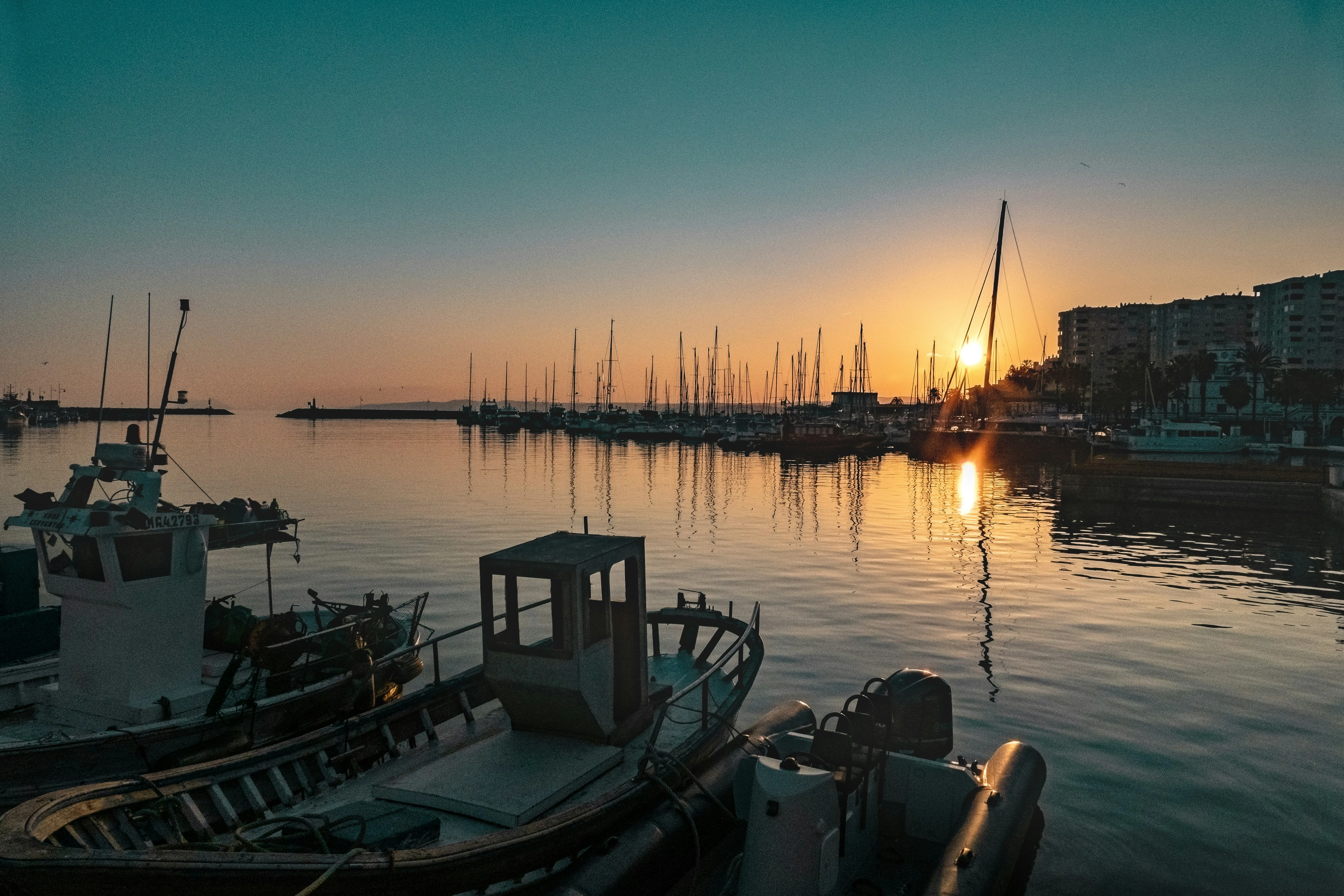 Estepona port at sunset