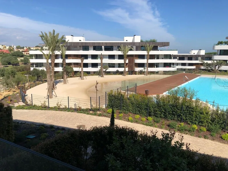 The building and the communal pool · shared, not private