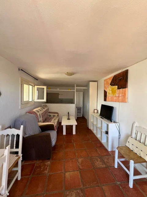 Living room with tiled floor